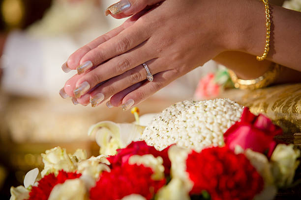 water blessing in engagement celemony in thailand